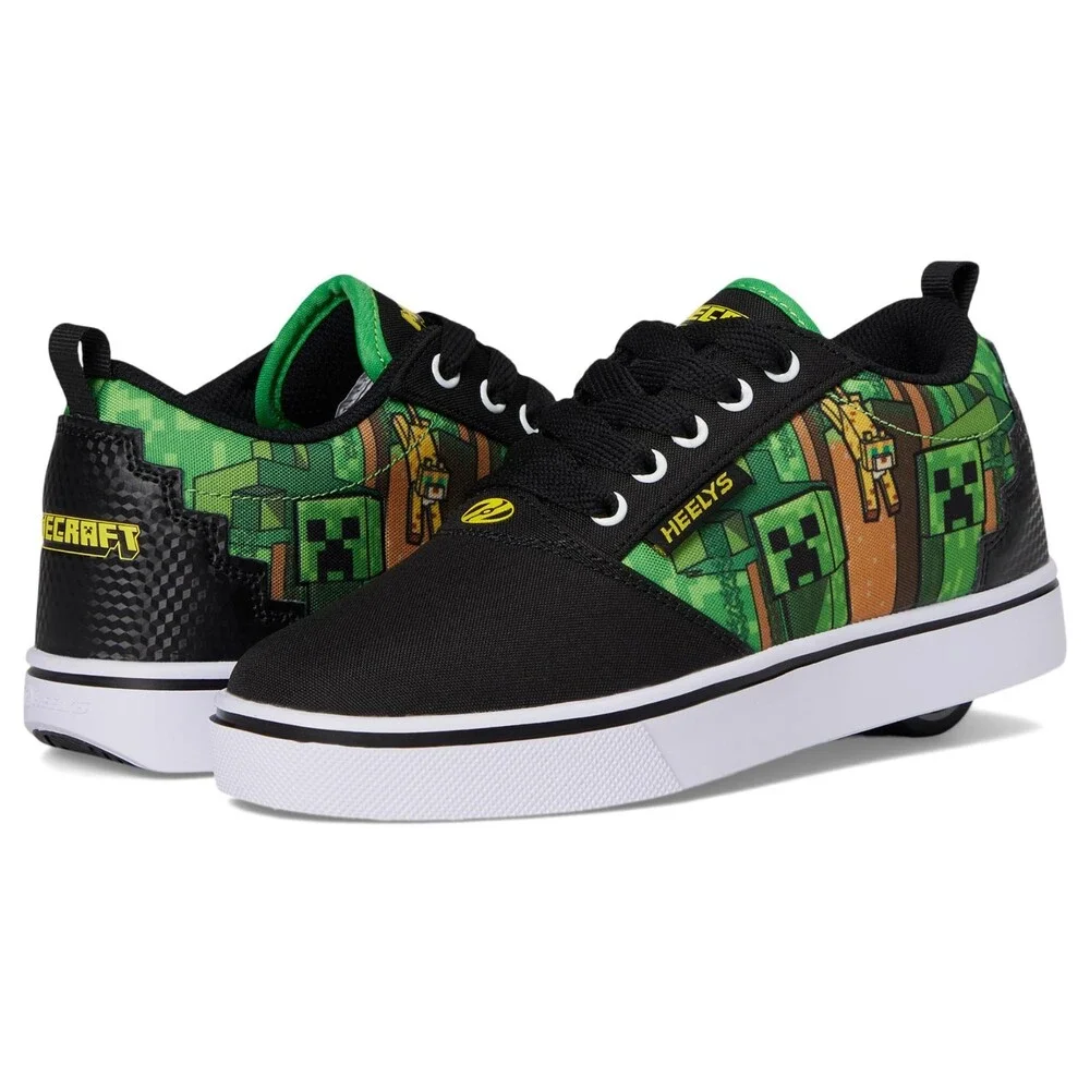 Heelys x Minecraft Pro 20 Sneaker Kids US 4 M Black Lace Up Skate Shoes ZOGG3660